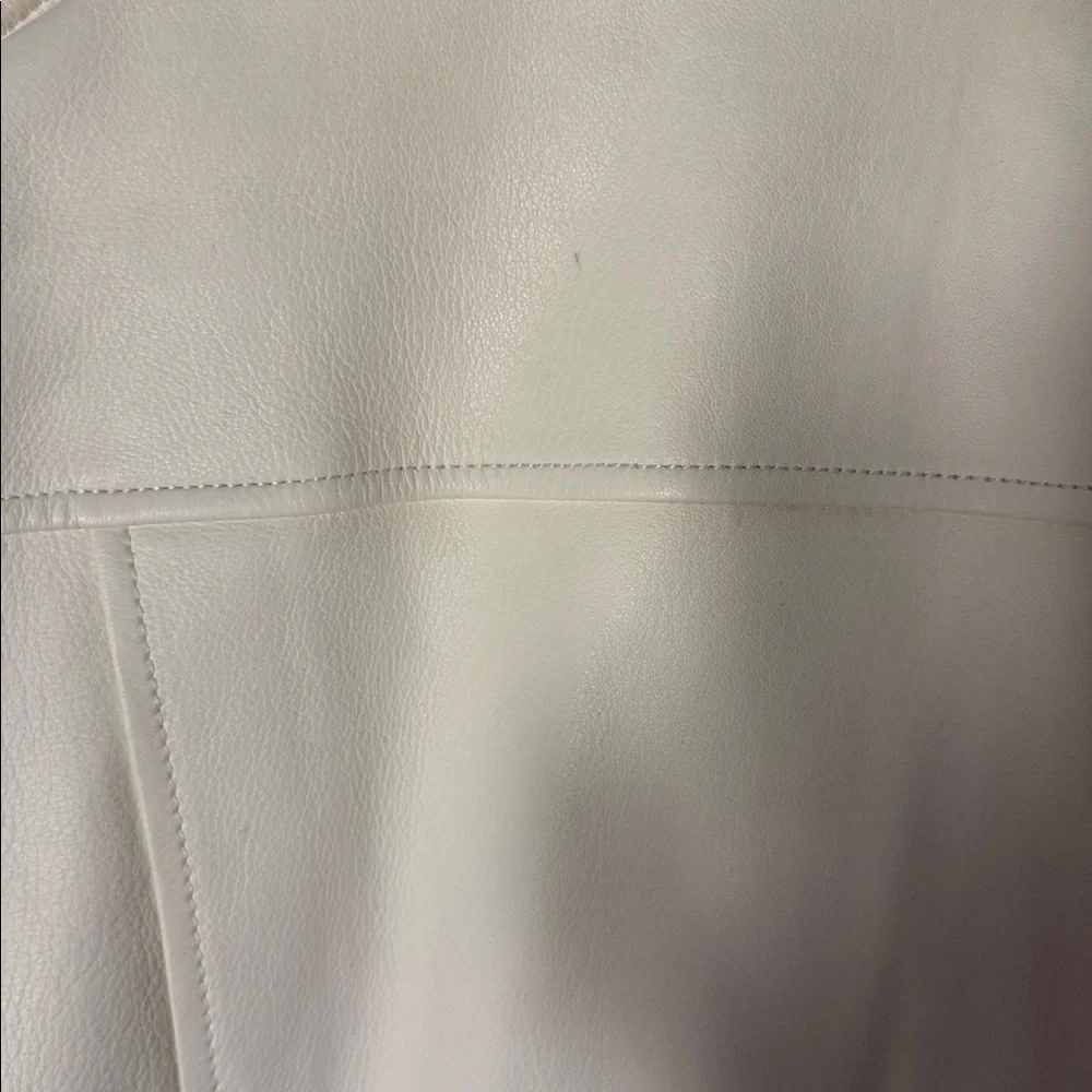 Banana Republic Leather Moto Jacket, White SIZE XS      ‎       #425039 N0714